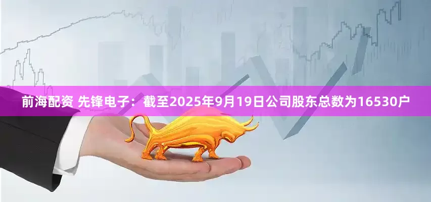 前海配资 先锋电子：截至2025年9月19日公司股东总数为16530户